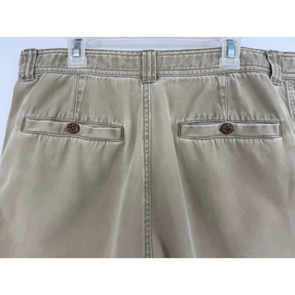 Tommy Bahama Mens Pleated Chino Shorts Khaki Tan Tencel‎ Cotton Size 33